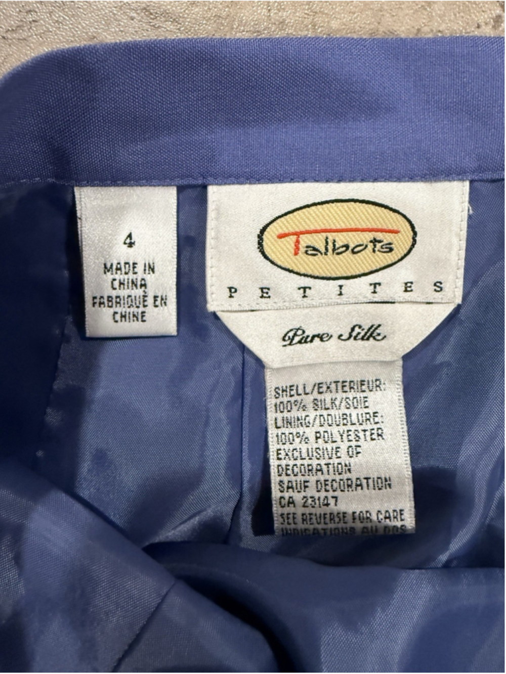 VTG Talbots Petites Lilac 100% Silk Eyelet Bottom MIDI Skirt Size 4 Cottage - Picture 5 of 8